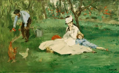 La familia Monet en el jardín